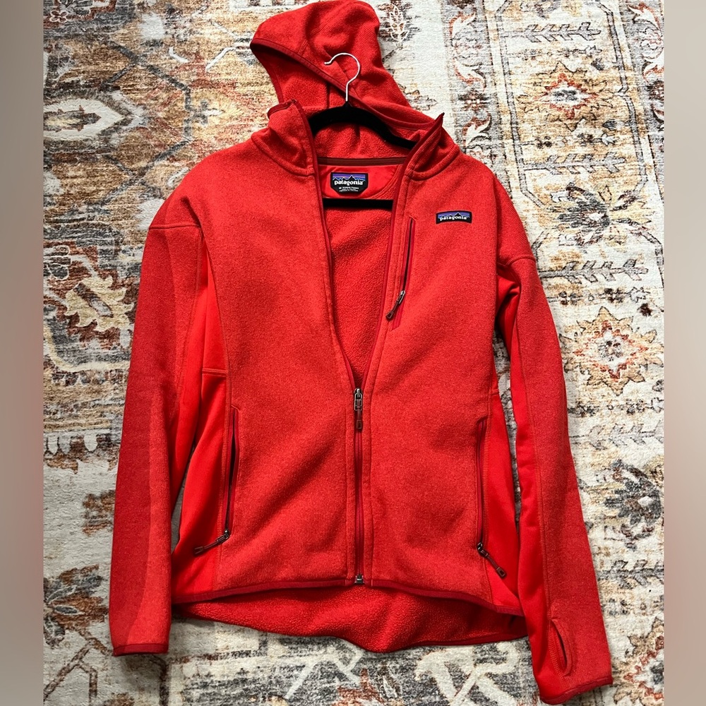 Patagonia Women’s Red Hooded Full-Zip Fleece Jacket